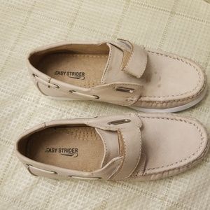 Boys Beige Boat Shoes - velcro closure